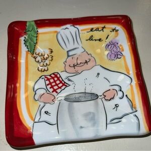 Master Chef By Tracy Trivet Live To Eat ..Eat To Live 4.75” Snack Plate